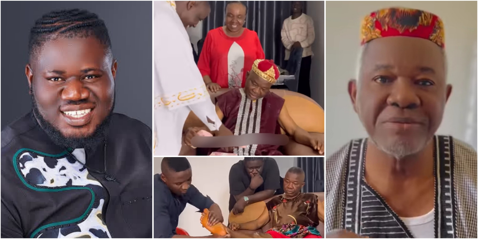 Untouchable fulfills promise as he gets doctor to treat Chiwetalu Agu’s leg, gifts veteran actor cash