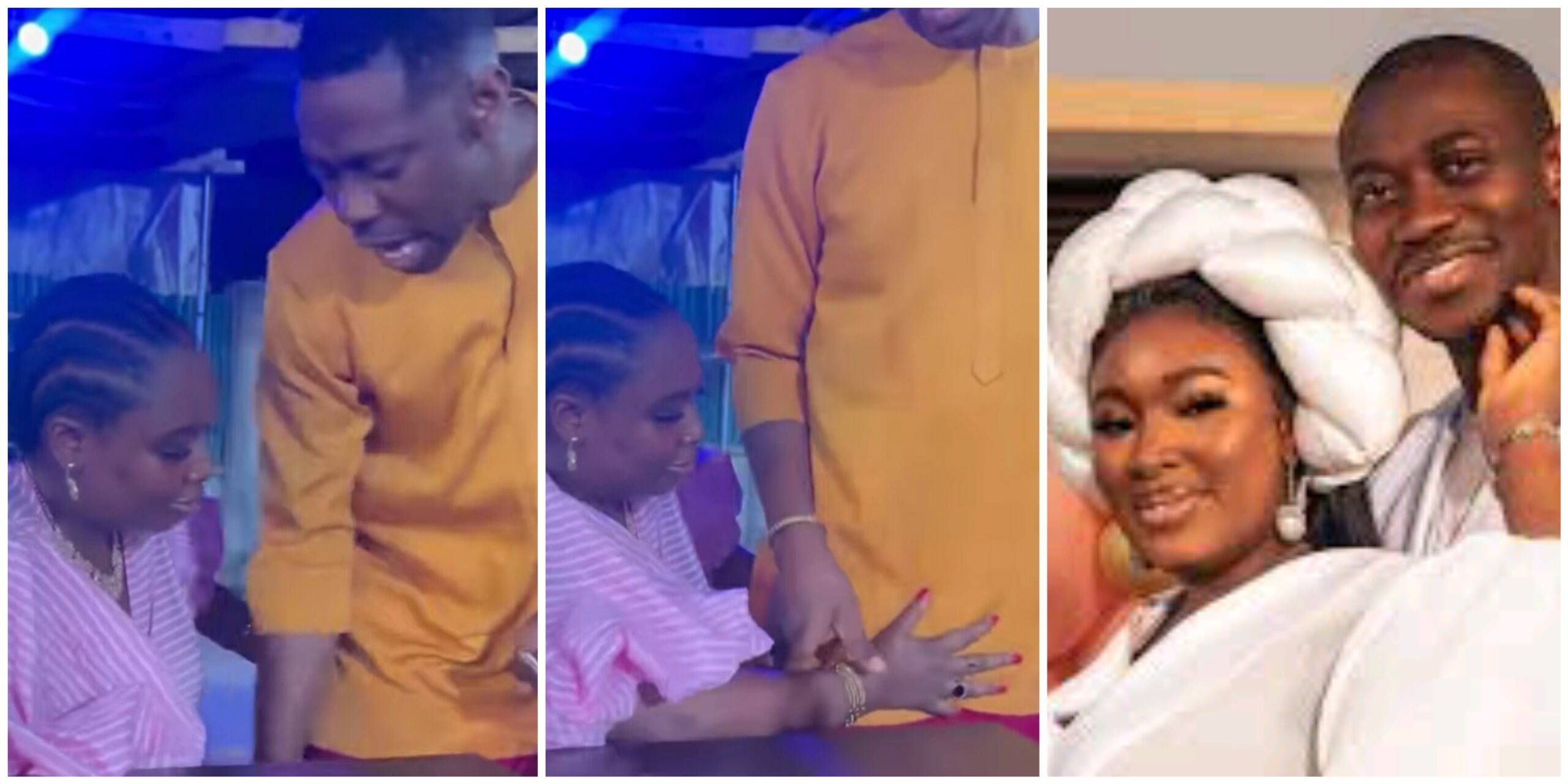 Viral video of Mo Bimpe grabbing hubby Adedimeji Lateef’s private part in public leaves many amused