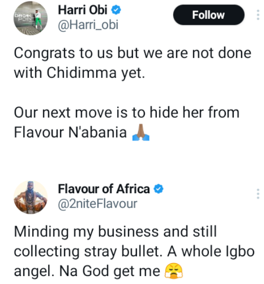 Flavour responds to troll' call to hide Chidimma Adetshina from him