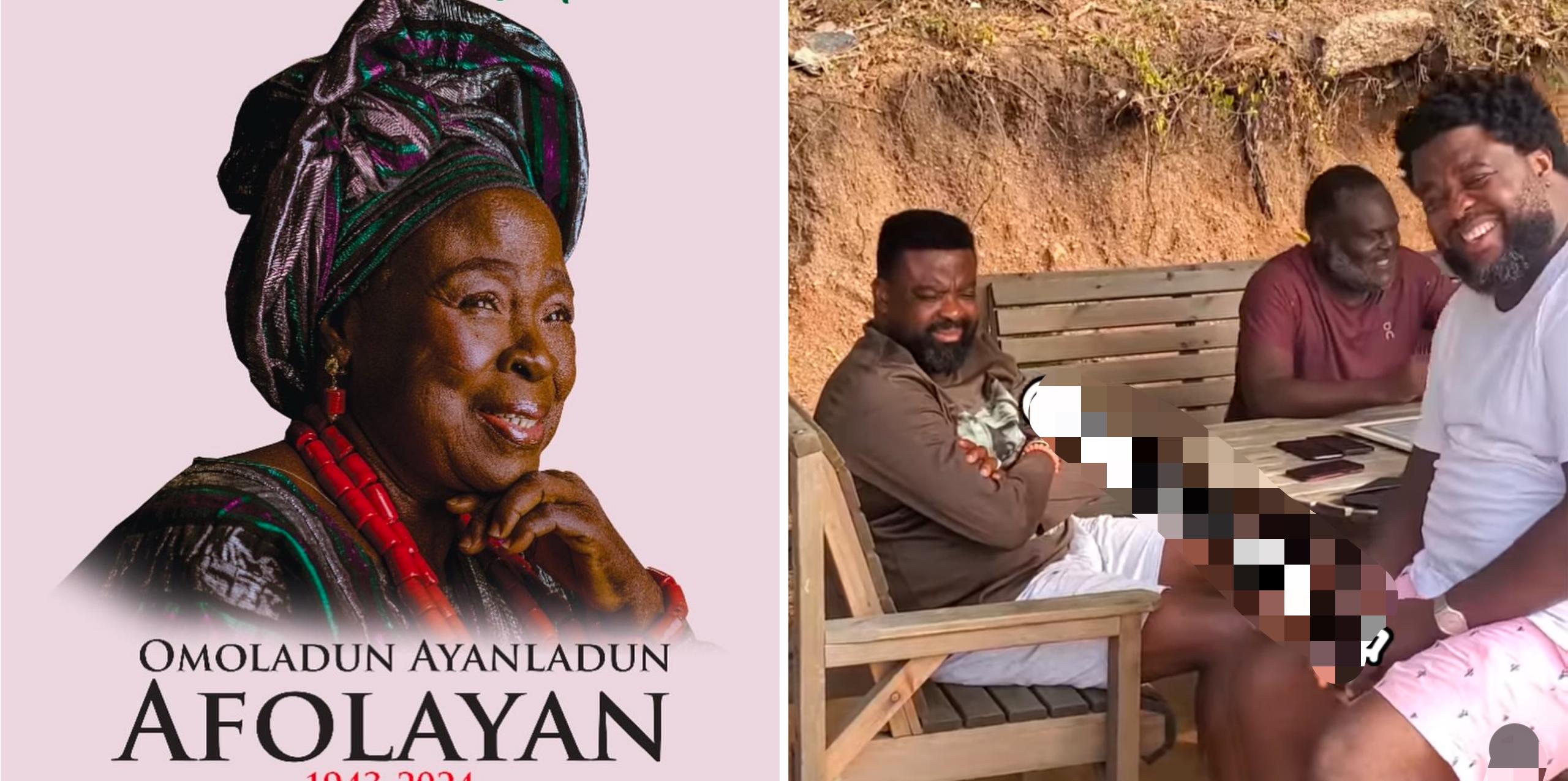 Kunle and Aremu Afolayan reunite for mother’s burial at KAP village [VIDEO]