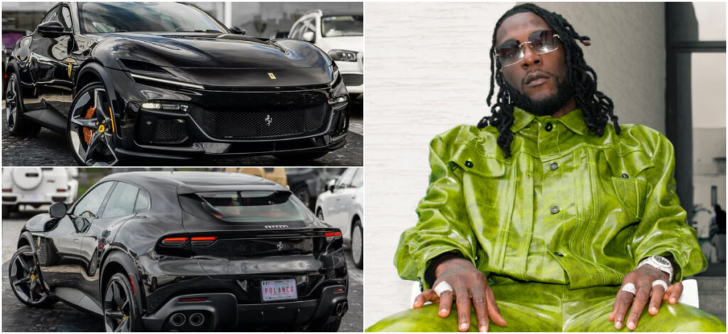 Burna Boy sets internet ablaze with acquisition of new Ferrari Purosangue worth N1.8 Billion