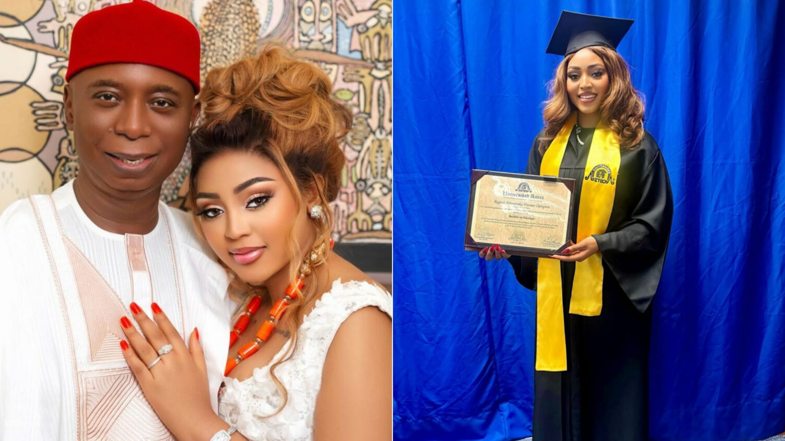 Ned Nwoko celebrates Regina Daniels’ graduation with lovely note