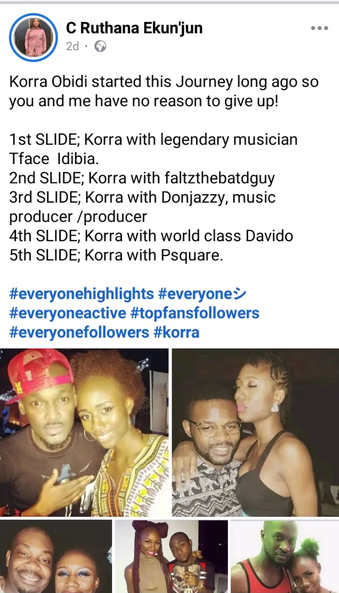 Vintage snapshots of Korra Obidi with Davido, Peter Okoye, Falz, 2face, Don Jazzy create a stir online