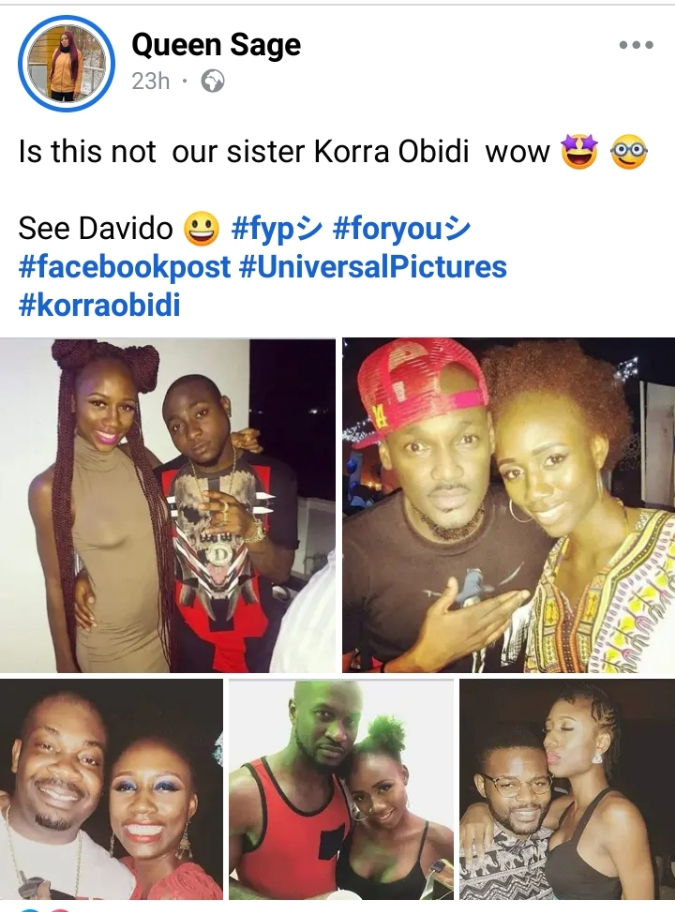 Vintage snapshots of Korra Obidi with Davido, Peter Okoye, Falz, 2face, Don Jazzy create a stir online