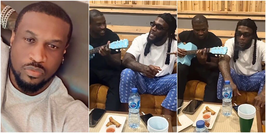 Peter Okoye shares sweet moment with Burna Boy, sparks collaboration buzz