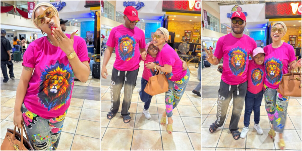 Tonto Dikeh reveals mystery man in new family photos,