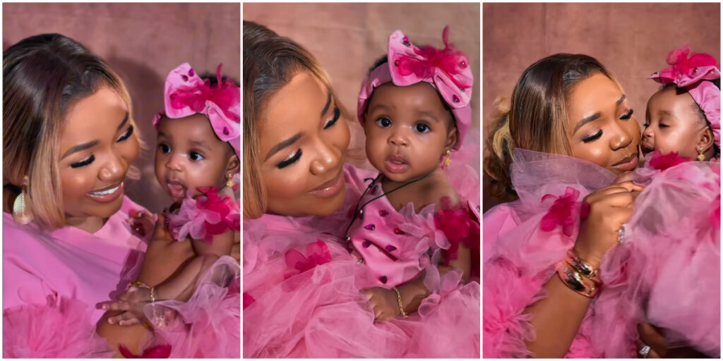 Ekene Umenwa shares adorable video as she reveals daughter’s face