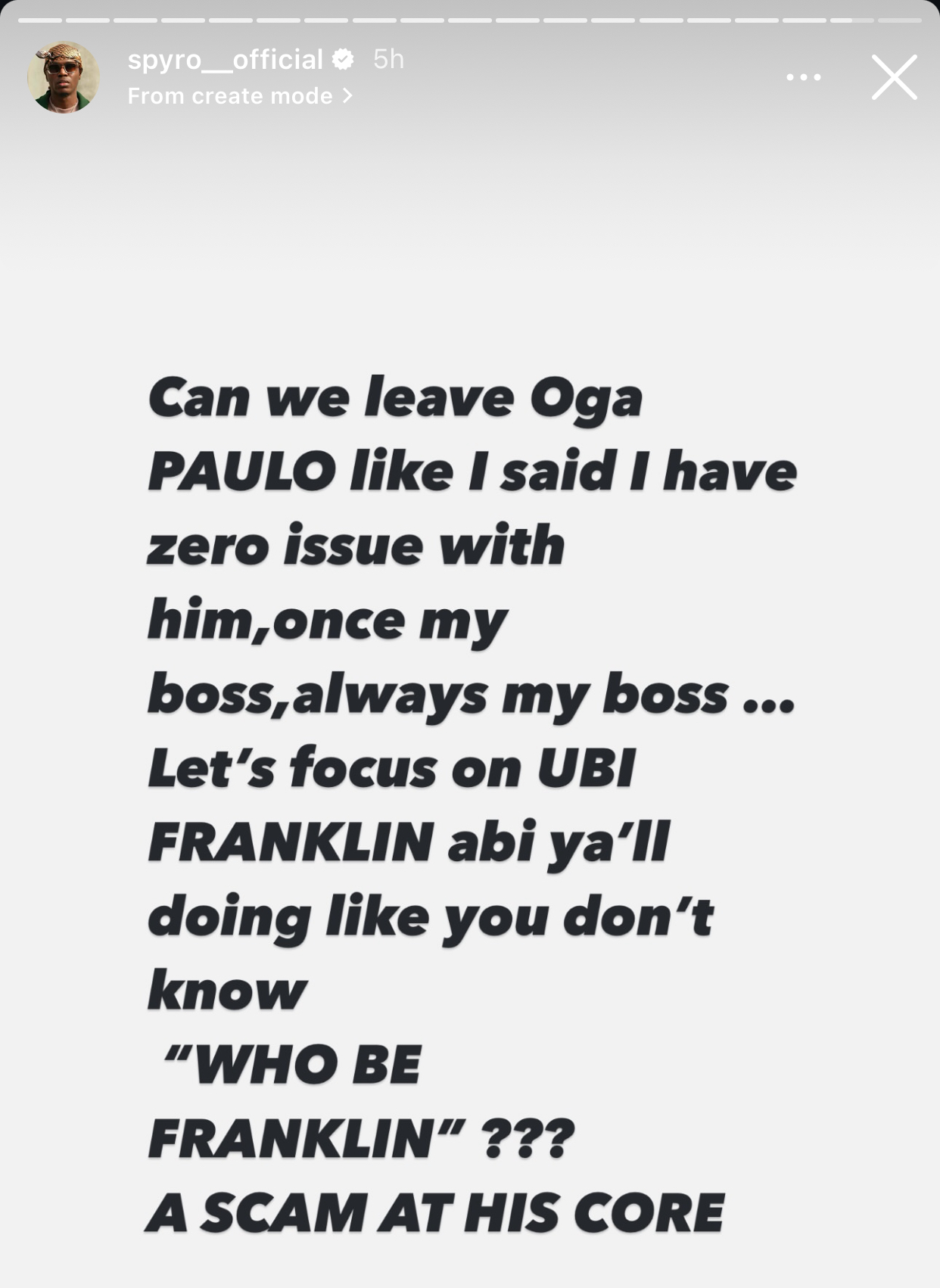 Paulo Okoye claps back at Spyro after claims of mistreatment