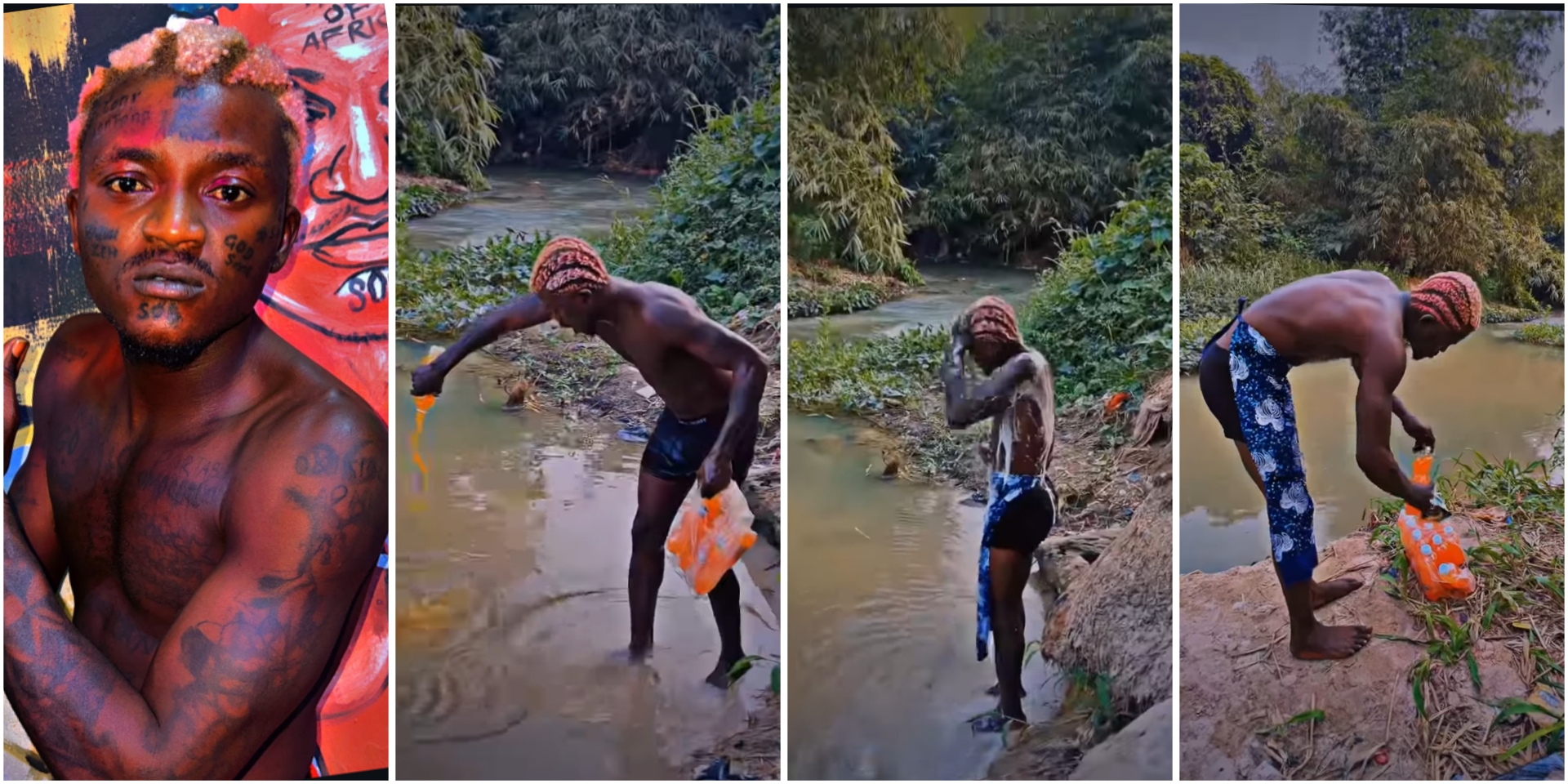 Portable visits river with bottles of Fanta, baths in it, video stirs buzz