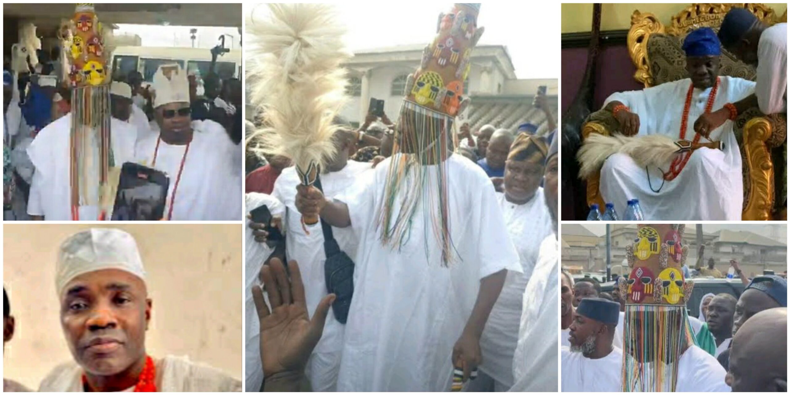 Jubilant crowd, Oba Elegushi grace the crowning ceremony of the new Oba of Ajah (VIDEO)