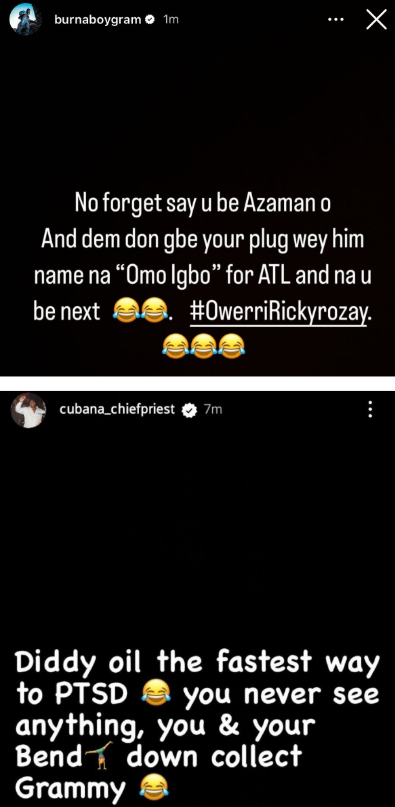 Drama as Burna Boy and Cubana Chief Priest clash online