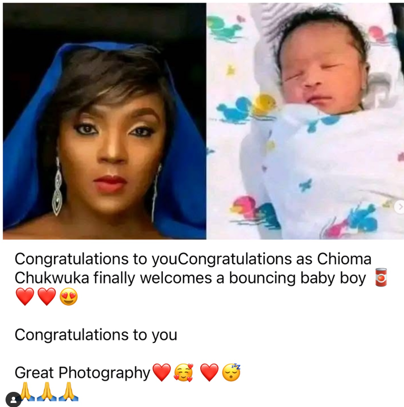 Chioma Akpotha allegedly welcomes baby boy