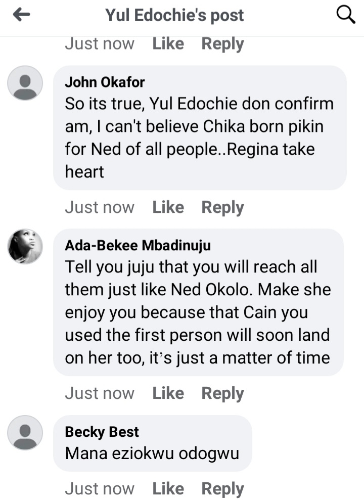 “So it’s true”— Yul Edochie’s words add fuel to Chika Ike’s rumored newborn child with Ned Nwoko