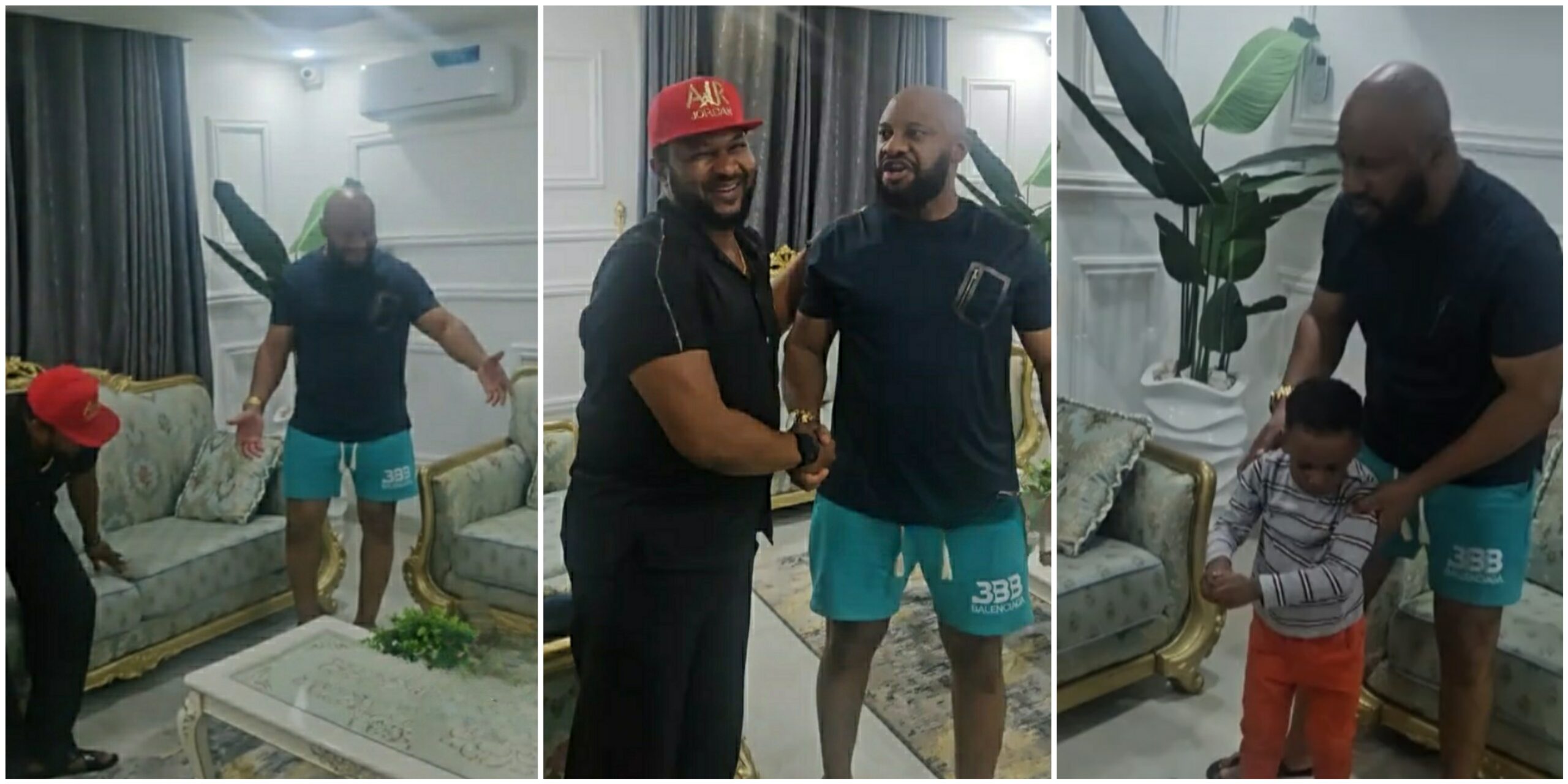 Yul Edochie shares glimpse of his Abuja residence in new clip with his sons as he hosts colleague, Chigozie