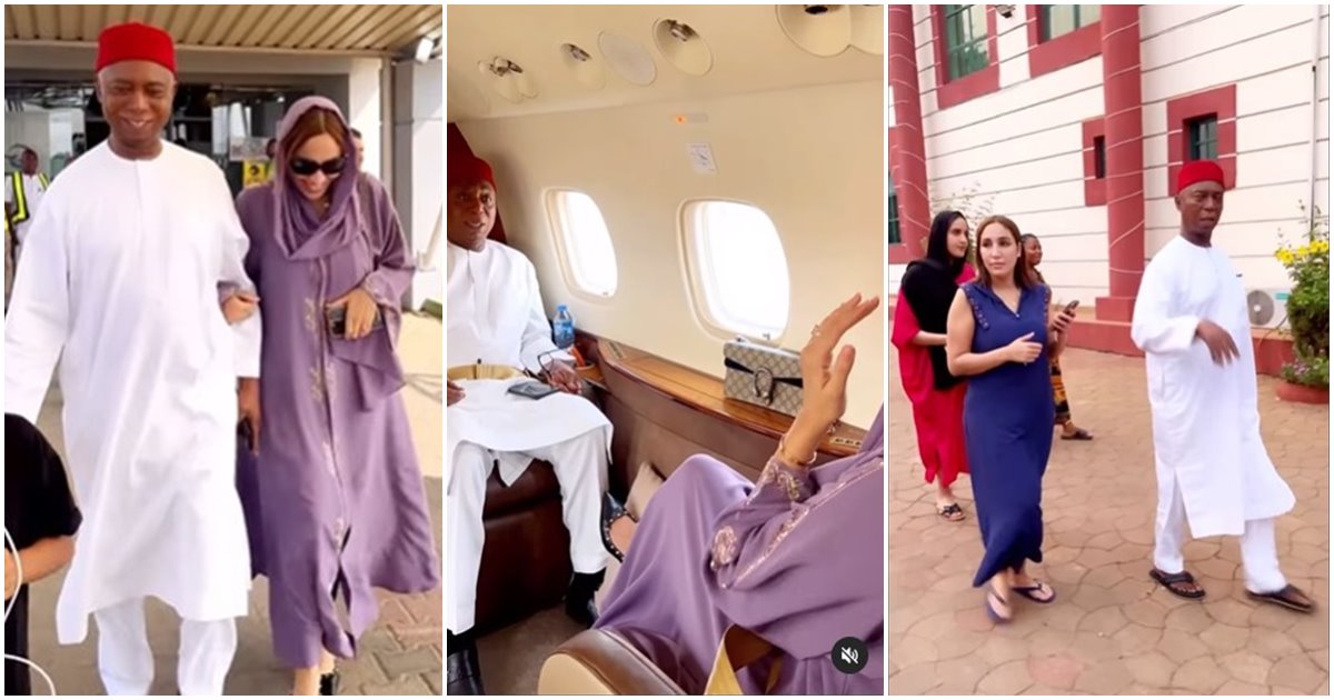 “Nah your turn” – Fans hails Laila Charani as she cruises in private jet with husband, Ned to Delta State