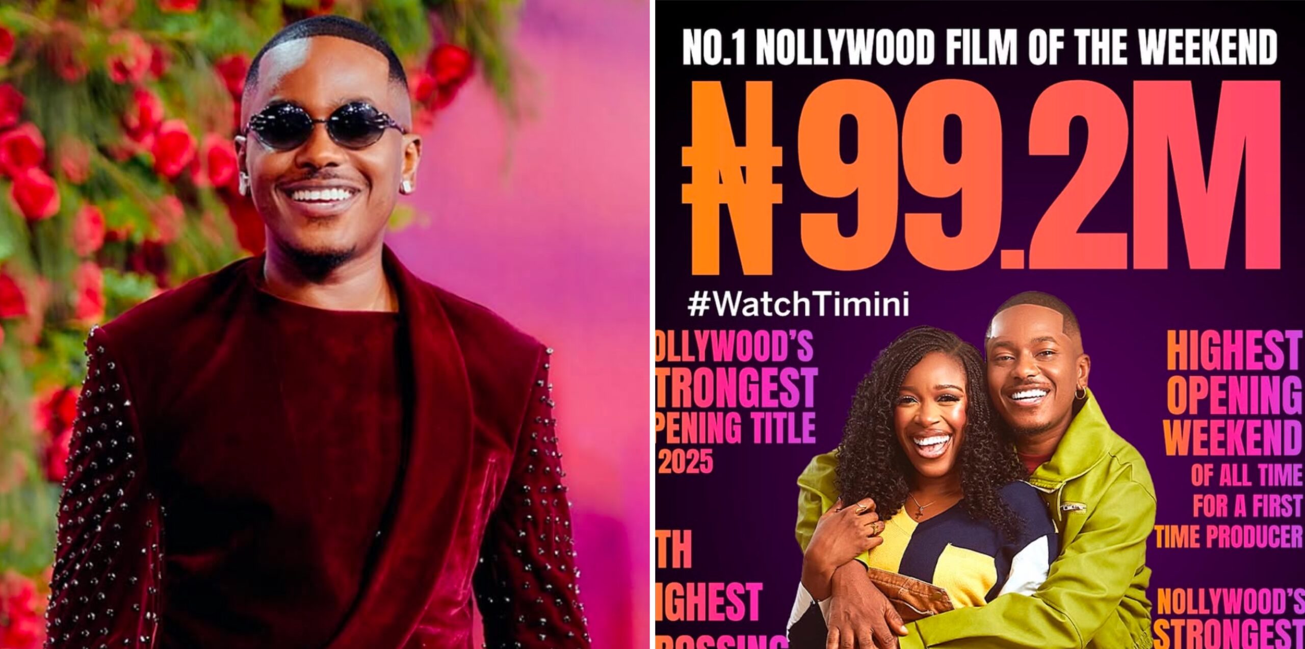 Timini Egbuson makes impressive cinema debut with ‘Reel Love’ hitting ₦99.2m in first weekend