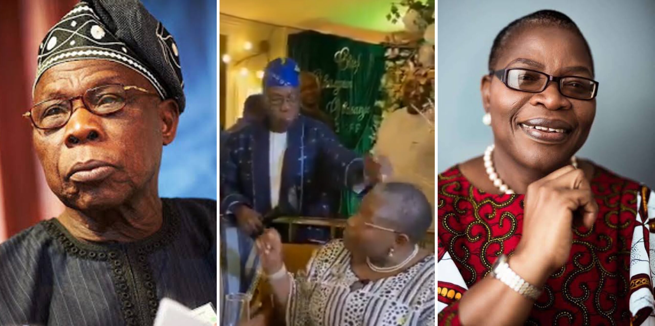 Some want Lambo, others want thanks – Drama as Obasanjo playfully conks Oby Ezekweseli over request [VIDEO]