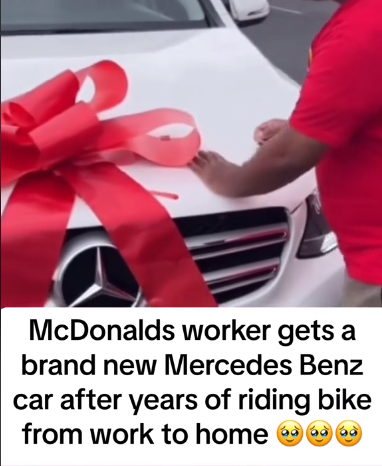 Man's emotional reaction to surprise Mercedes Benz birthday gift from generous employer goes viral