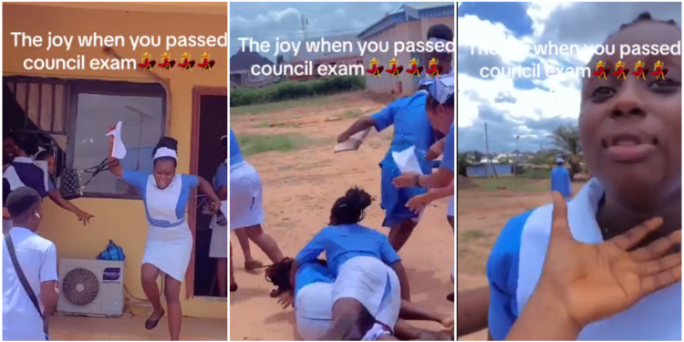 Young lady’s jubilant reaction after passing her nursing exam goes viral