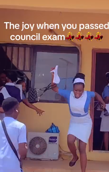 Young lady’s jubilant reaction after passing her nursing exam goes viral