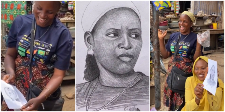 Street artist surprises Kuli Kuli vendor with her portrait and cash gift