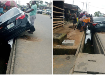 Car wash attendant narrowly escapes disaster after test drive gone wrong