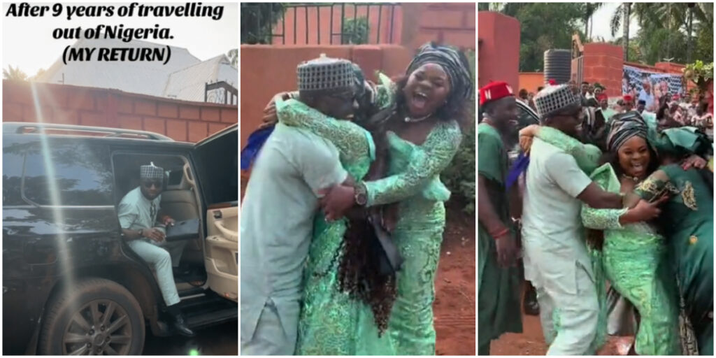 Nigerian man returns home in grand style after nine years abroad