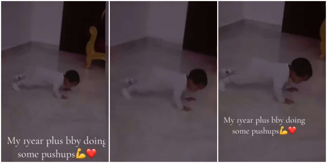 Mother shares video of her 1-year-old son doing pushups