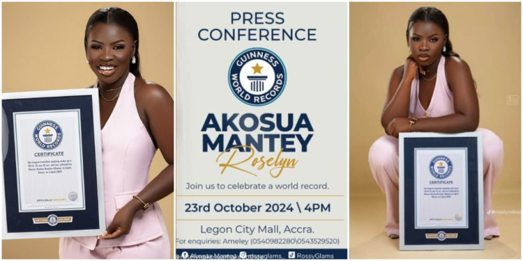 Ghanaian lady sets new Guinness World Record for longest makeup marathon