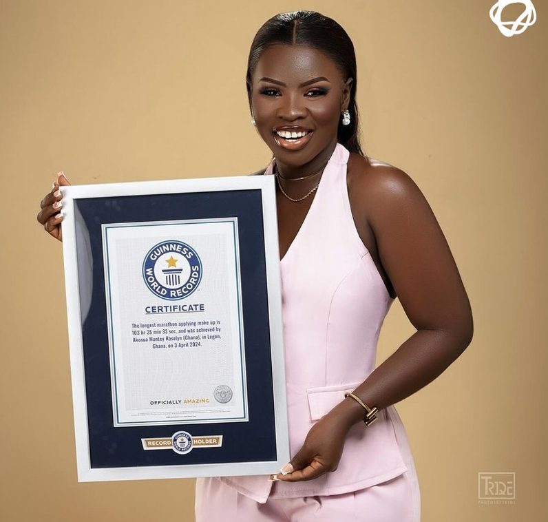  Ghanaian lady sets new Guinness World Record for longest makeup marathon