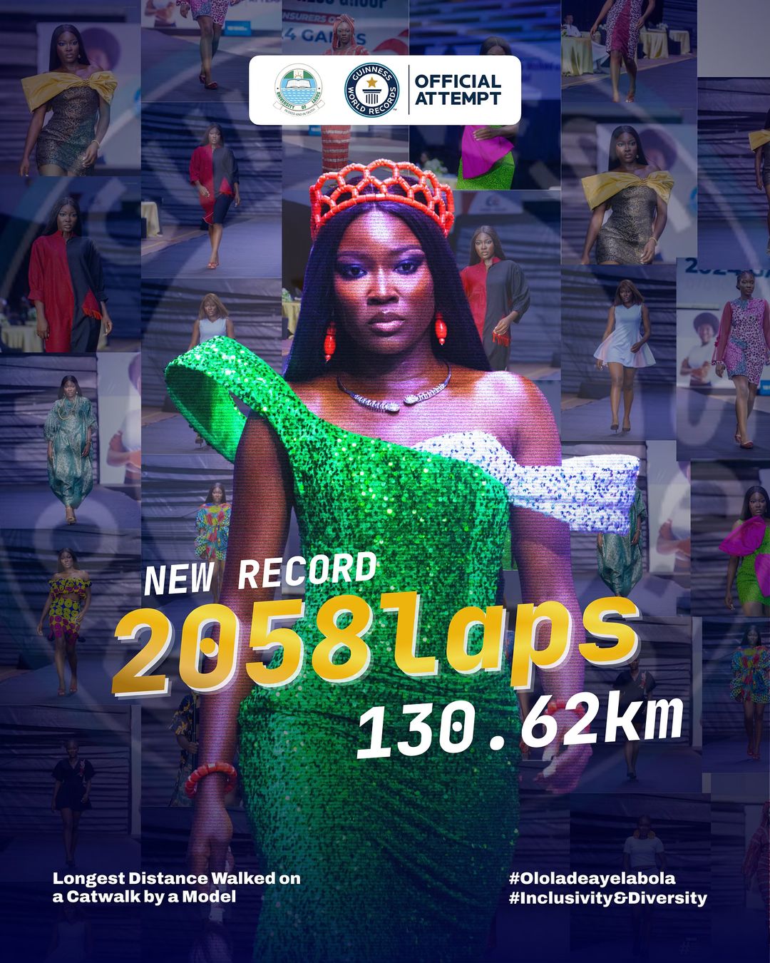 UNILAG student sets new Guinness World Record for longest catwalk