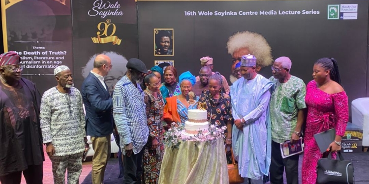 Dignitaries at the 16th edition of the Wole Soyinka Centre Media Lecture Series in Lagos.