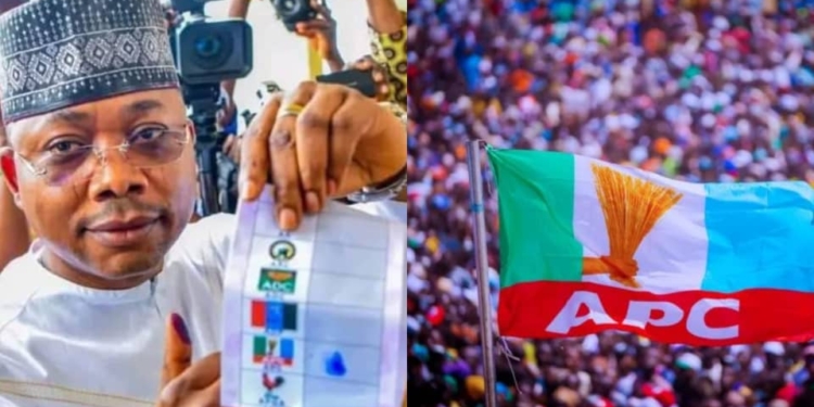 Usman Ododo, Kogi state governor and the All Progressive Congress (APC) Flag