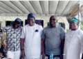 Mrs Bolaji Mustapha, National President, Nigeria Association of Tour Operators; Mr Ganiyu Balogun, National President of ATBOWATON, Mr Nkereuwem Onung, National President of FTAN; Mr Tope Fajemirokun, National President of WABOTAN and other dignitaries, during media interractive session in Lagos, on Wednesday.