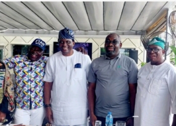 Mrs Bolaji Mustapha, National President, Nigeria Association of Tour Operators; Mr Ganiyu Balogun, National President of ATBOWATON, Mr Nkereuwem Onung, National President of FTAN; Mr Tope Fajemirokun, National President of WABOTAN and other dignitaries, during media interractive session in Lagos, on Wednesday.