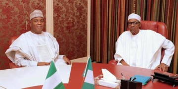 Senate president Bukola Saraki, President Muhammadu Buhari