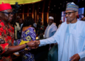 President Muhammadu Buhari meets Governor Ayodele Fayose