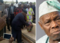 Former President Olusegun Obasanjo at graveyard of 73 victims of Benue Killings