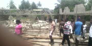 The Collapsed Church building in Ondo