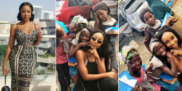 Actress Ini Dima-Okojie celebrates birthday with the homeless