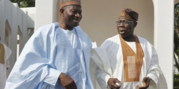 Goodluck Jonathan and Olusegun Obasanjo