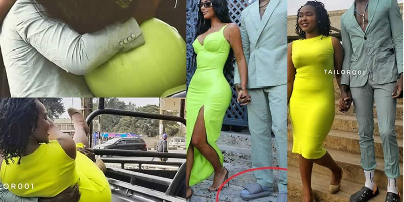 Kim Kardashian Green Dress at 2 Chainz's Wedding