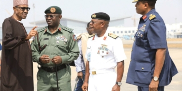 President Muhammadu Buhari with Military Chiefs