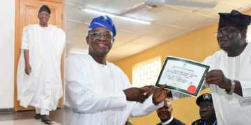 INEC presents certificate of return to Gboyega Oyetola