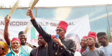 President Muhammadu in during a Political campaign