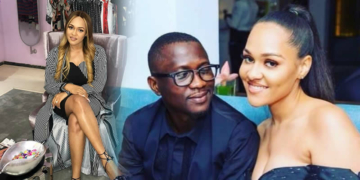 Tania Omotayo and her fiance Olasunmbo