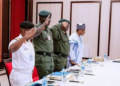 FILED PHOTO: Service Chiefs in meeting with President Muhammadu Buhari