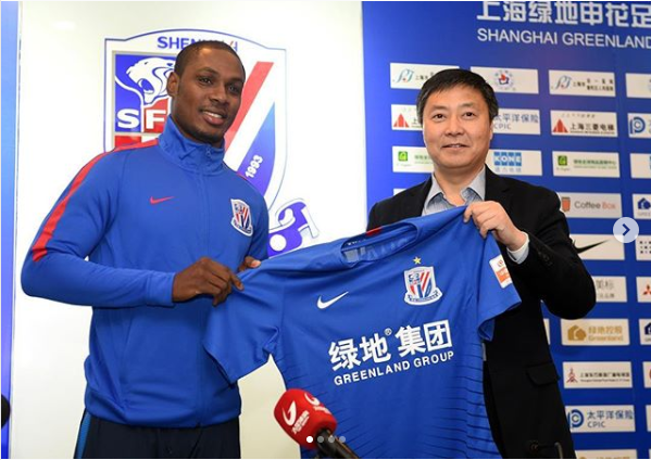 Super Eagles striker, Ighalo unveiled as the new No.9 for Chinese football club Shanghai Shenhua (Photos)