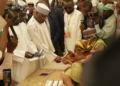 PDP presidential candidate, Alhaji Atiku Abubakar casting his votes in doubt