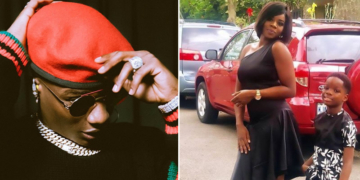 Wizkid, Shola Ogudu and son; Boluwatife Balogun